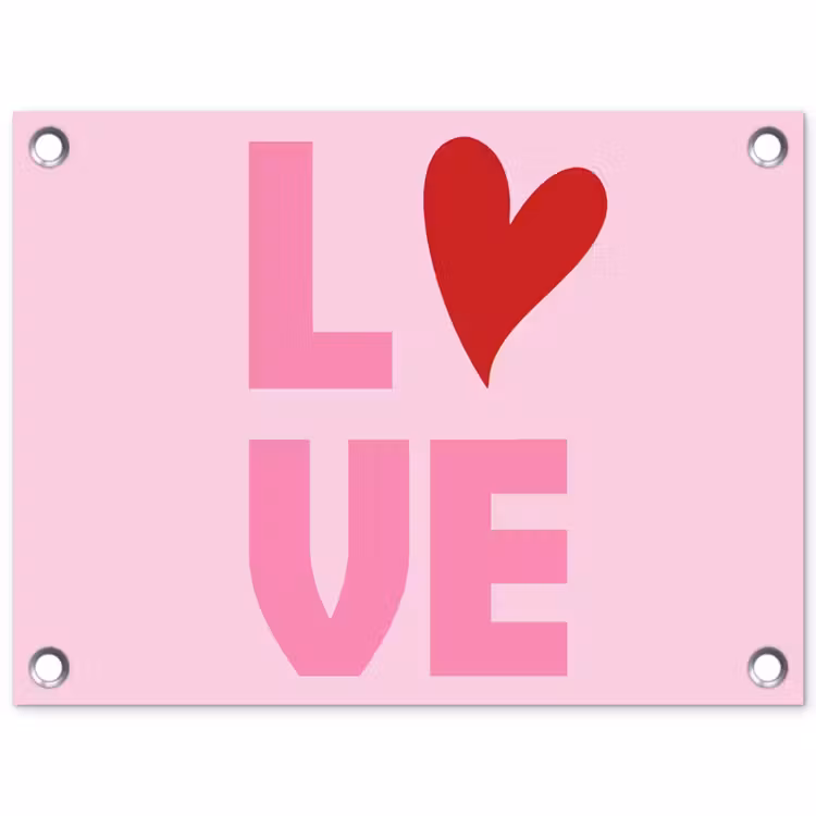 Tuinposter - Love - Roze - Hart - Valentijn — 1