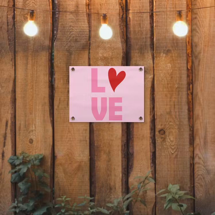 Tuinposter - Love - Roze - Hart - Valentijn — 2