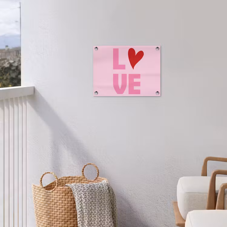 Tuinposter - Love - Roze - Hart - Valentijn — 3