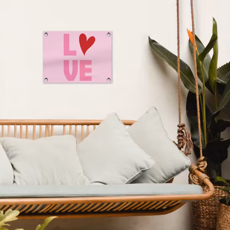 Tuinposter - Love - Roze - Hart - Valentijn — 5