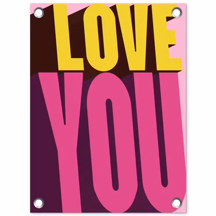 Tuinposter - Love - Tekst - Roze - Valentijn — 1