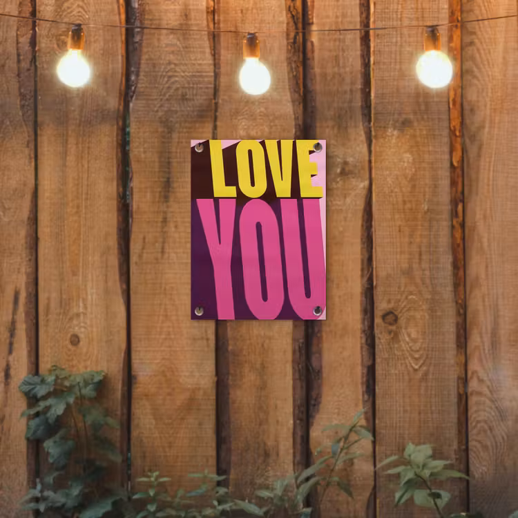 Tuinposter - Love - Tekst - Roze - Valentijn — 2