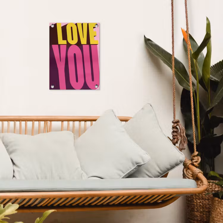 Tuinposter - Love - Tekst - Roze - Valentijn — 5