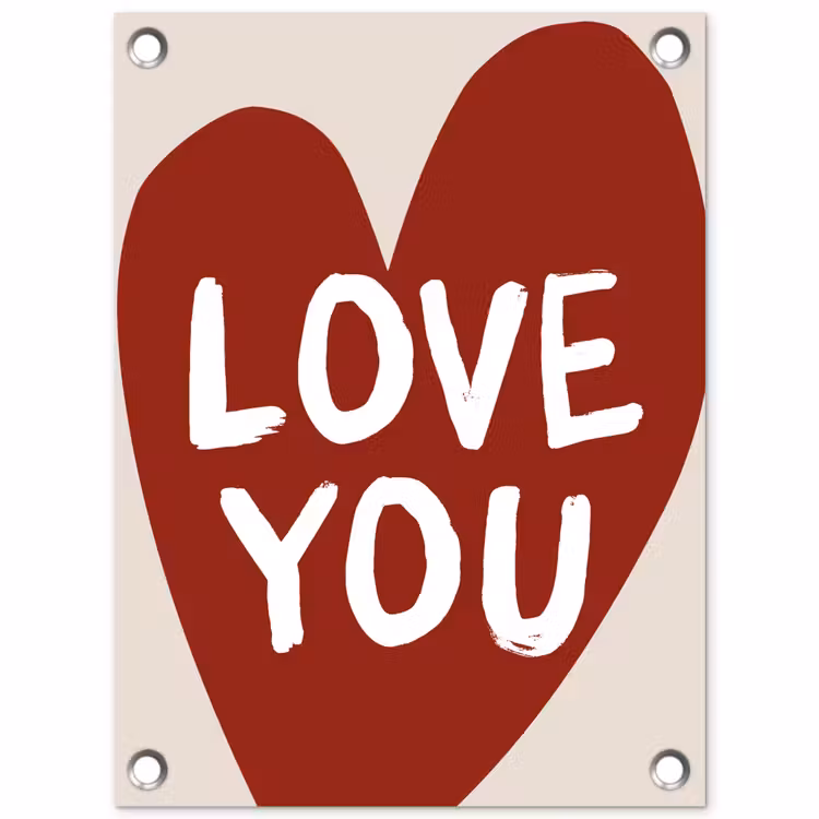 Tuinposter - Loveyou - Hart - Rood — 1