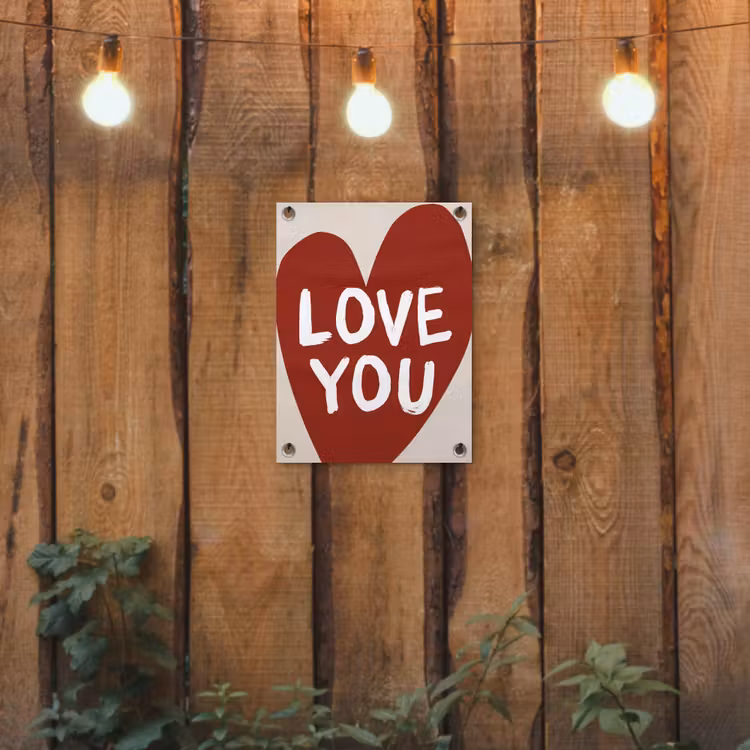 Tuinposter - Loveyou - Hart - Rood — 2