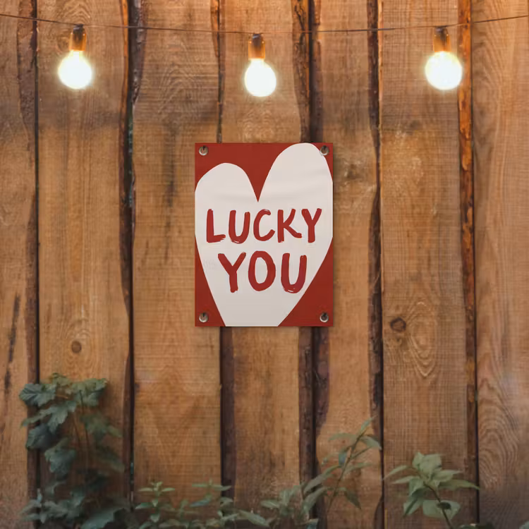 Tuinposter - Lucky - Hart - Rood — 2