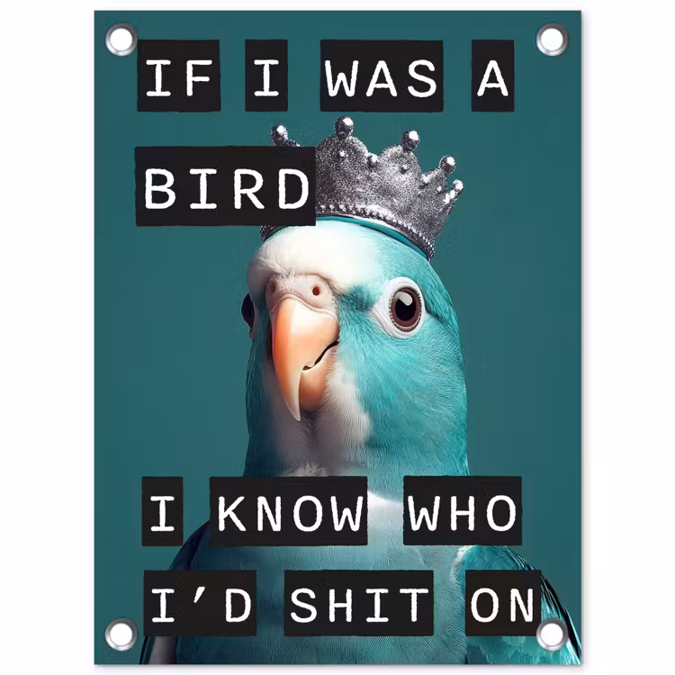 Tuinposter - Parkiet - Turquoise - Quotes - Decoratie — 1