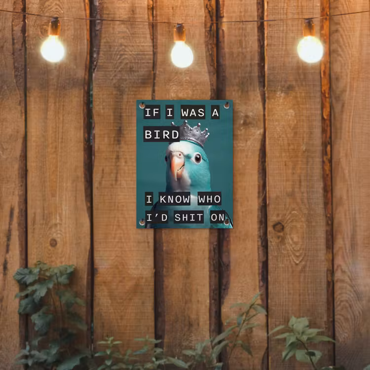 Tuinposter - Parkiet - Turquoise - Quotes - Decoratie — 2
