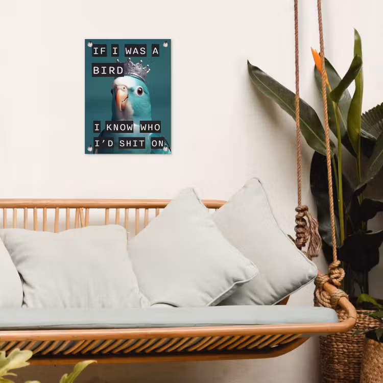 Tuinposter - Parkiet - Turquoise - Quotes - Decoratie — 5