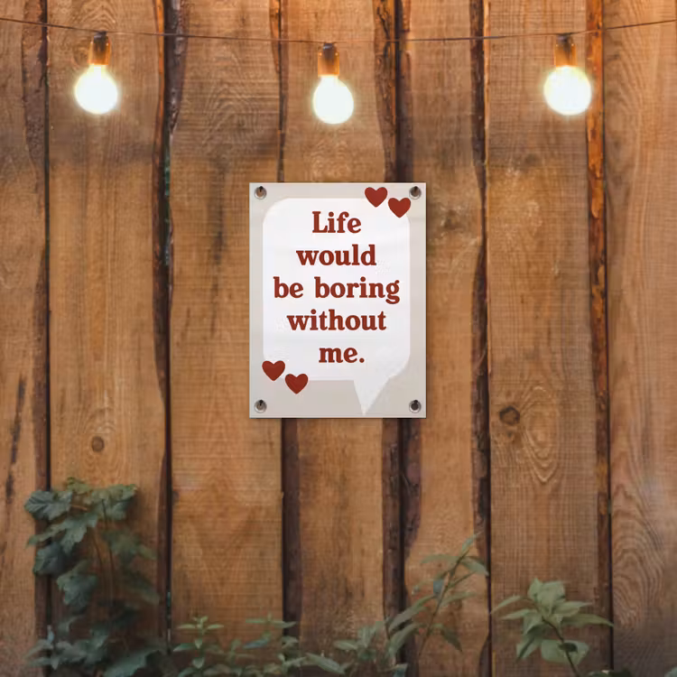Tuinposter - Quote - Tekstballon - Hartjes — 2