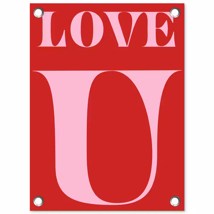 Tuinposter - Rood - Love - Valentijn - Roze — 1