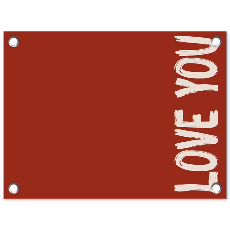 Tuinposter - Schuin - Loveyou - Rood — 1