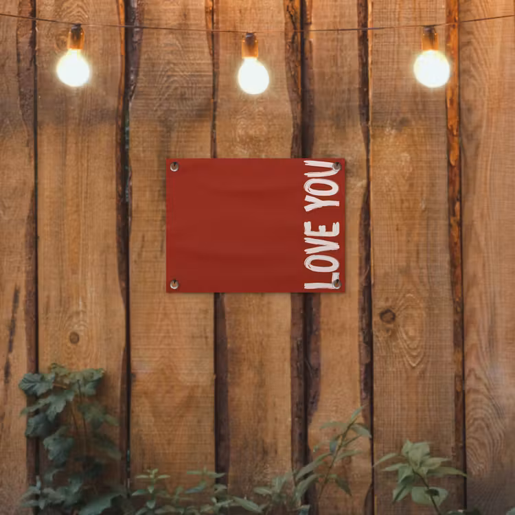 Tuinposter - Schuin - Loveyou - Rood — 2