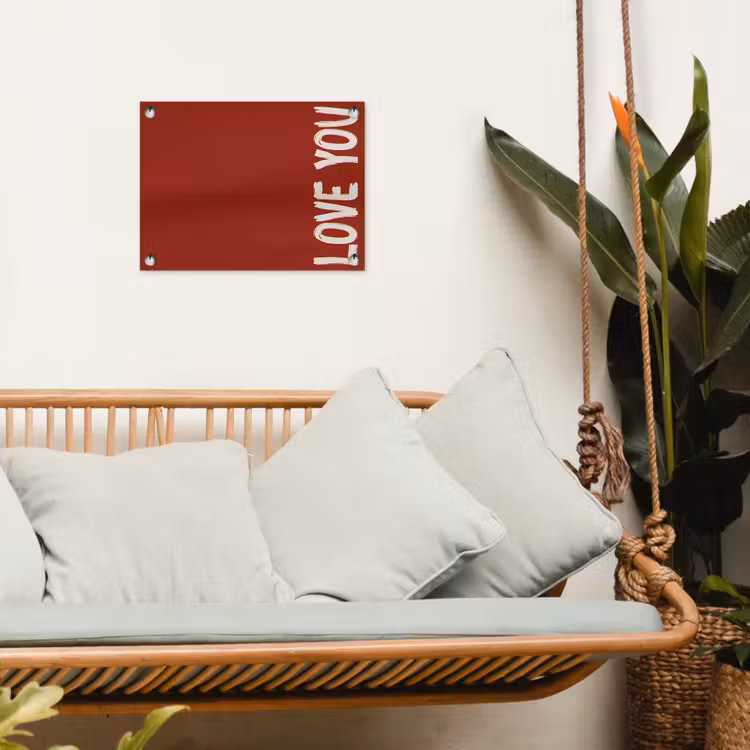 Tuinposter - Schuin - Loveyou - Rood — 5