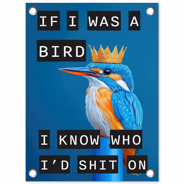 Tuinposter - Vogel - Decoratie - Ijsvogel - Blauw — 1