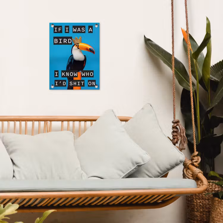Tuinposter - Vogel - Toekan - Blauw - Quotes — 5