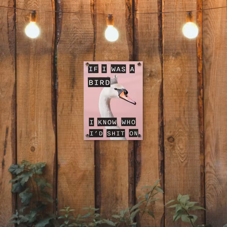 Tuinposter - Zwaan - Vogel - Decoratie - Roze — 2