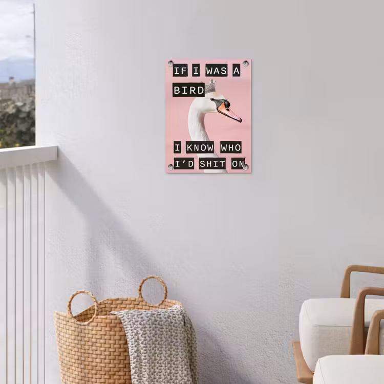 Tuinposter - Zwaan - Vogel - Decoratie - Roze — 3