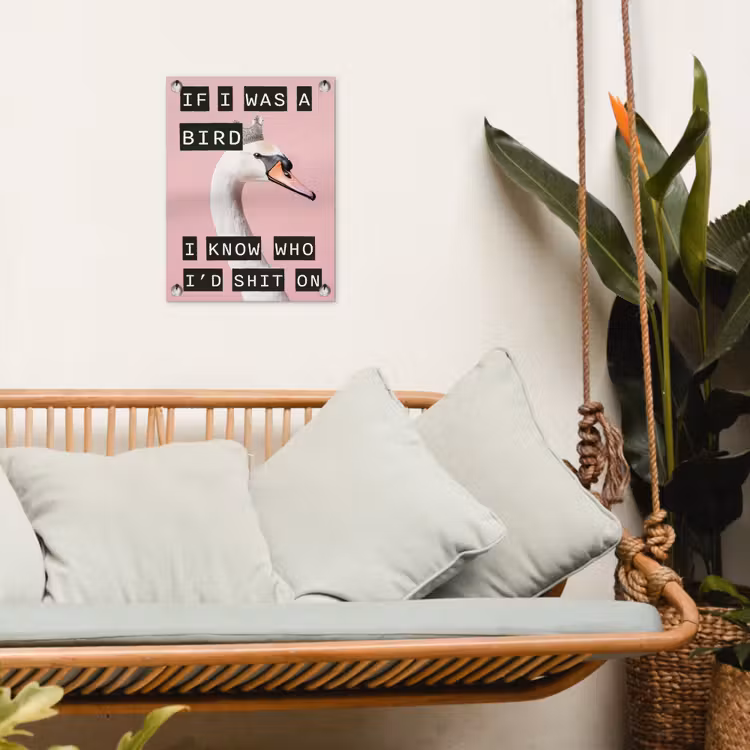 Tuinposter - Zwaan - Vogel - Decoratie - Roze — 5