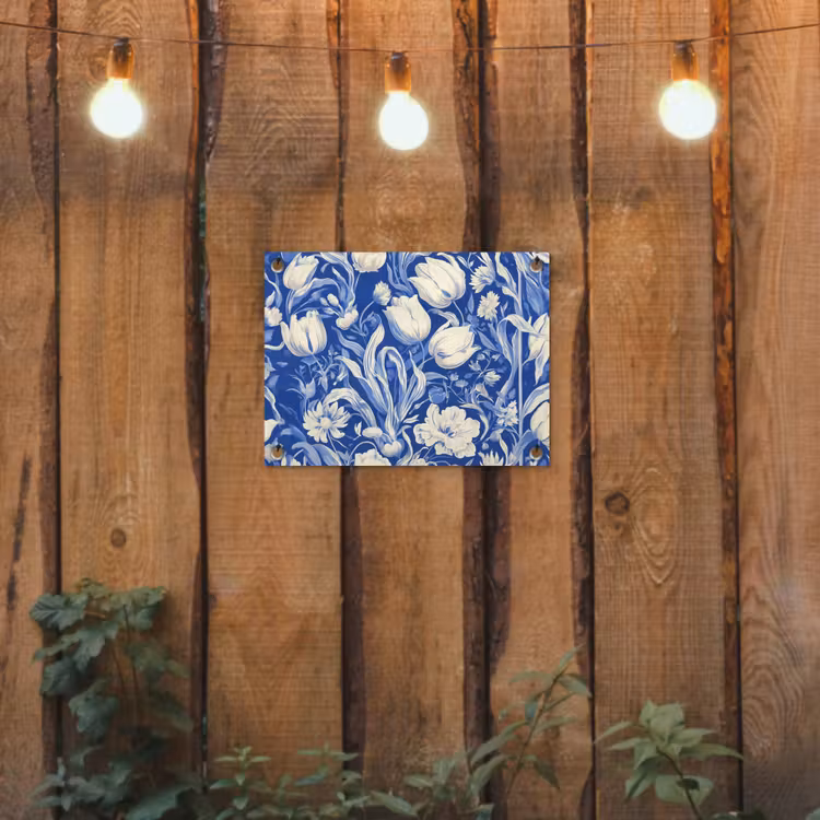 Tuinposter - Bloemen - Delfts Blauw - Patroon - Tulp — 2