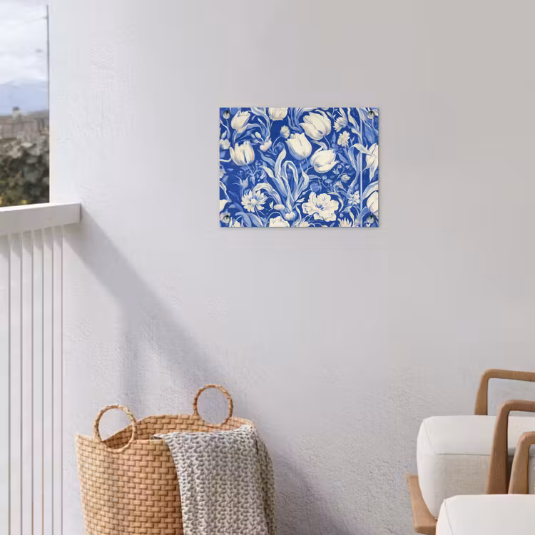 Tuinposter - Bloemen - Delfts Blauw - Patroon - Tulp — 3