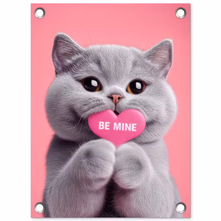 Tuinposter - Kat - Valentijn - Roze - Liefde — 1