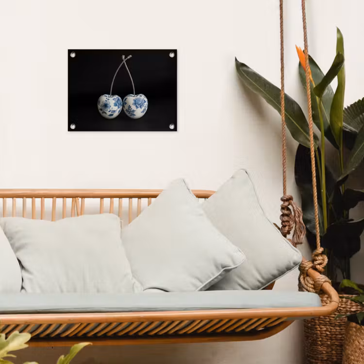 Tuinposter - Kersen - Delfts blauw - Fruit — 5