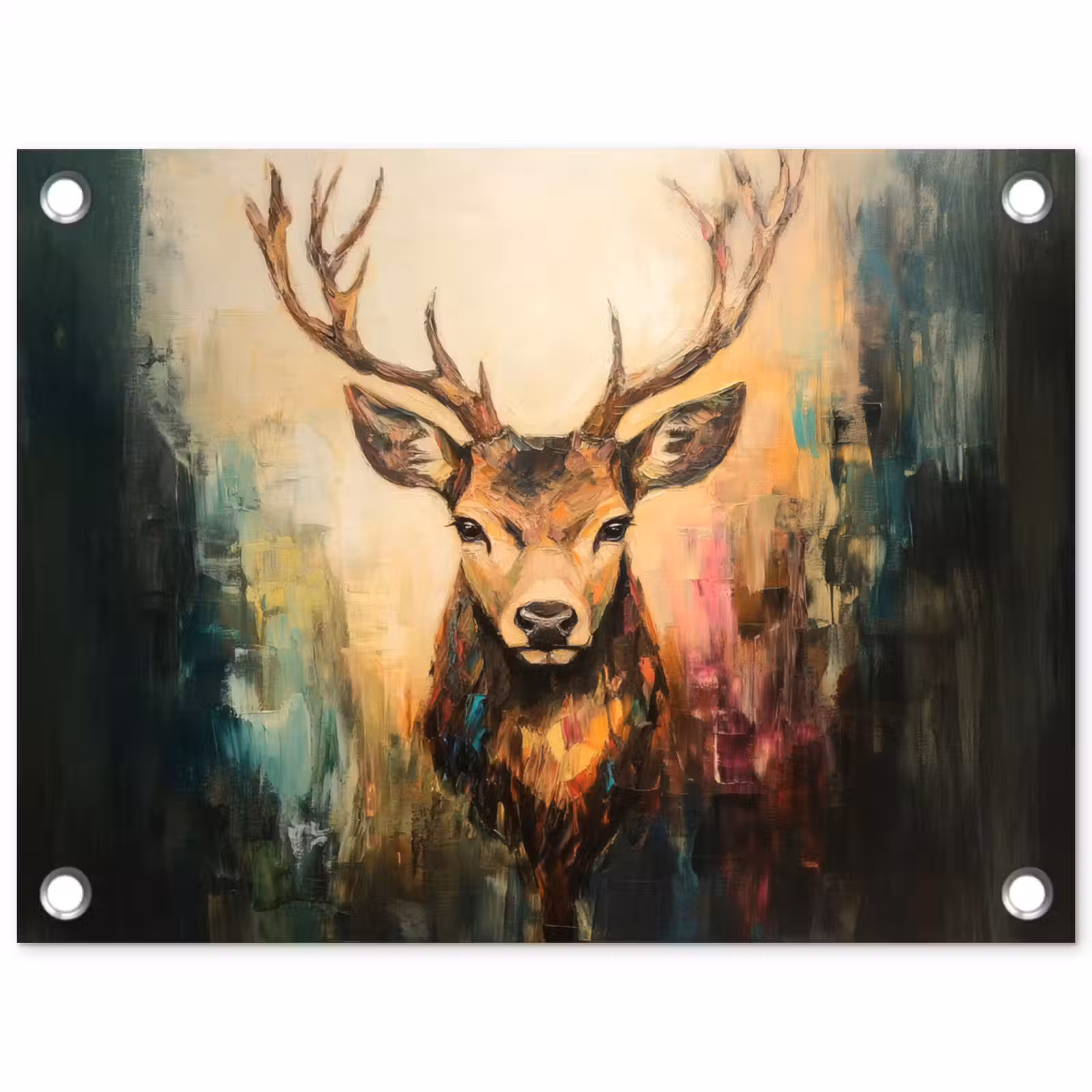 Tuinposter - Hert - Geverfd - Gewei - Bruin — 1