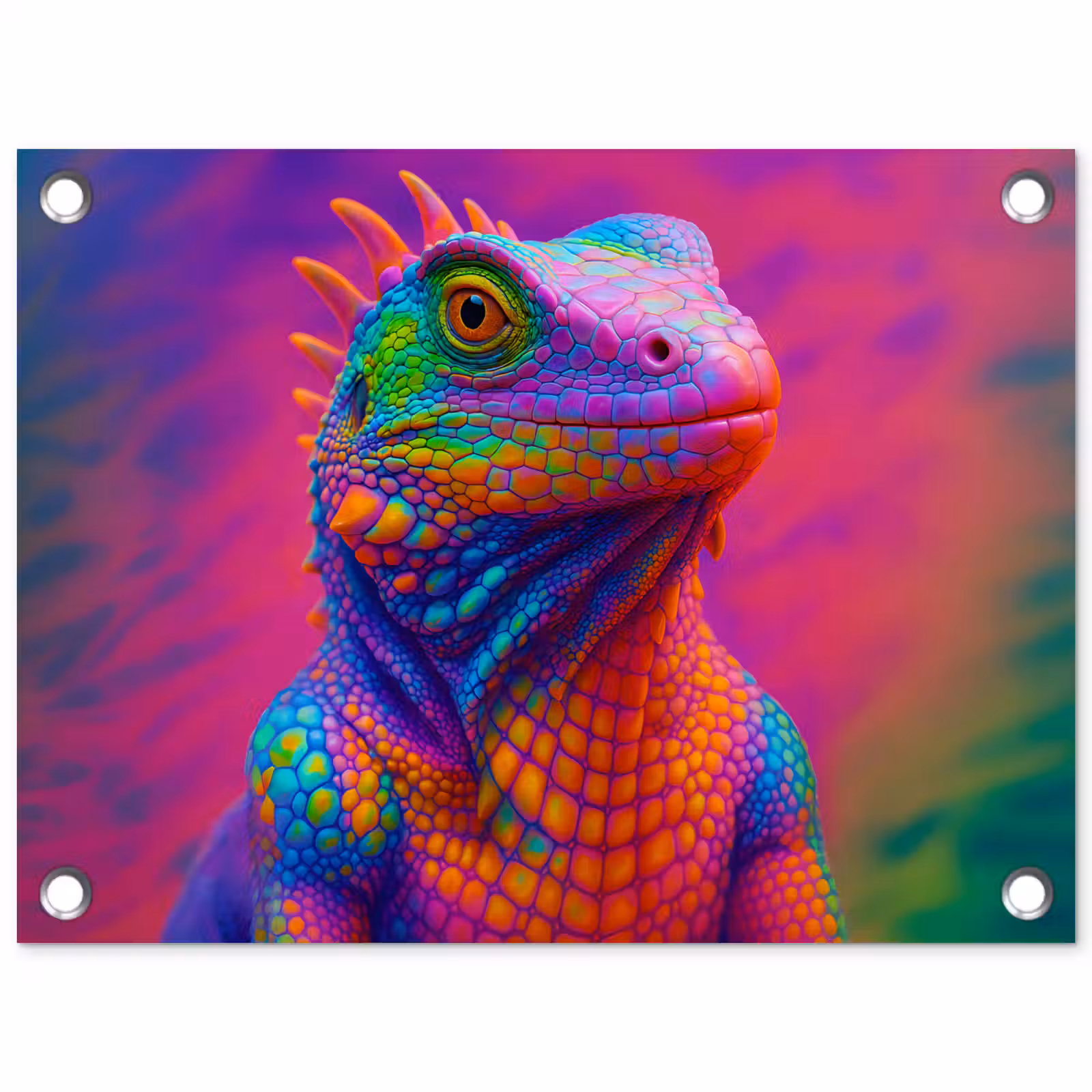Tuinposter - Kameleon - Dieren - Neon - Kleur — 1