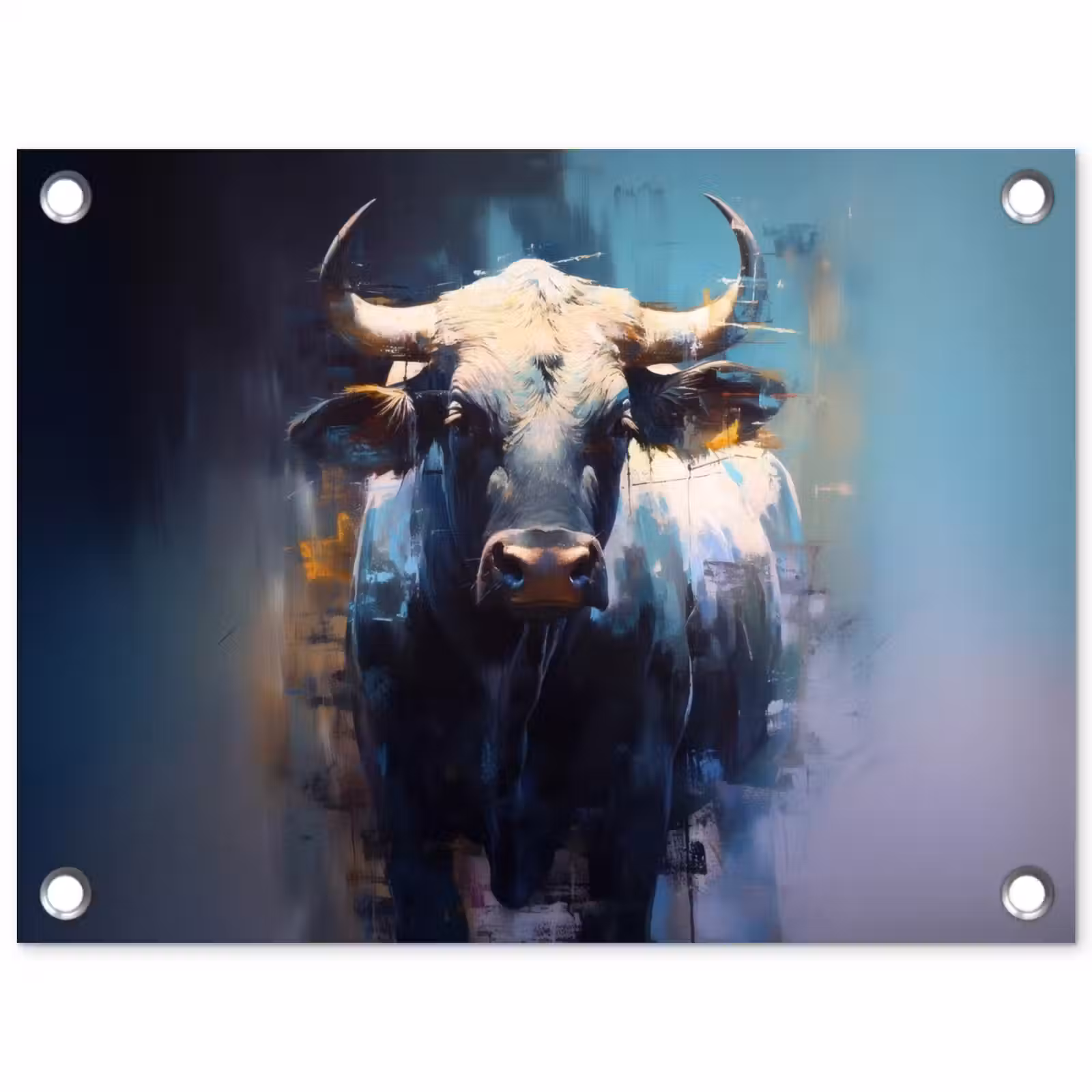 Tuinposter - Stier - Zwart - Abstract - Horens — 1