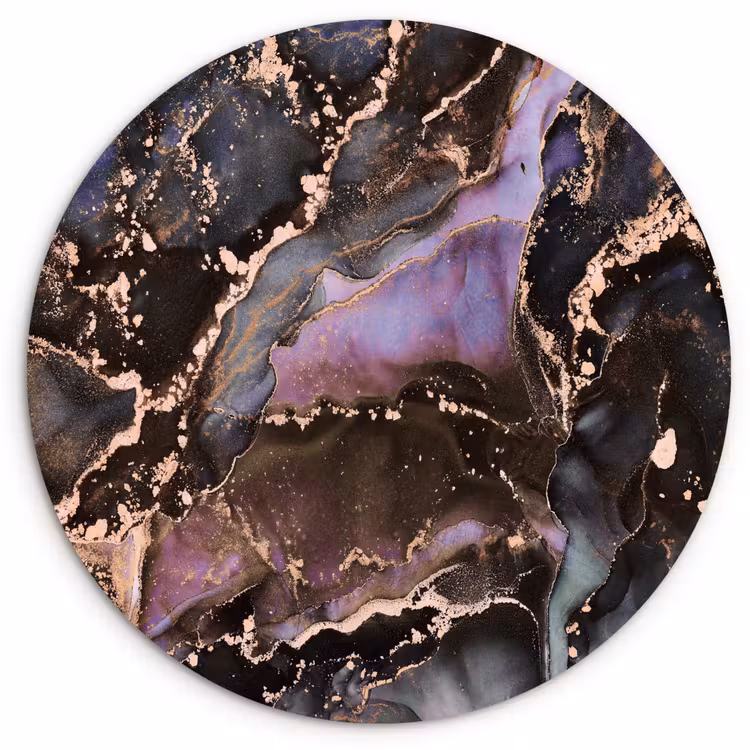 Muurcirkel - Marmer - Goud - Roze — 1
