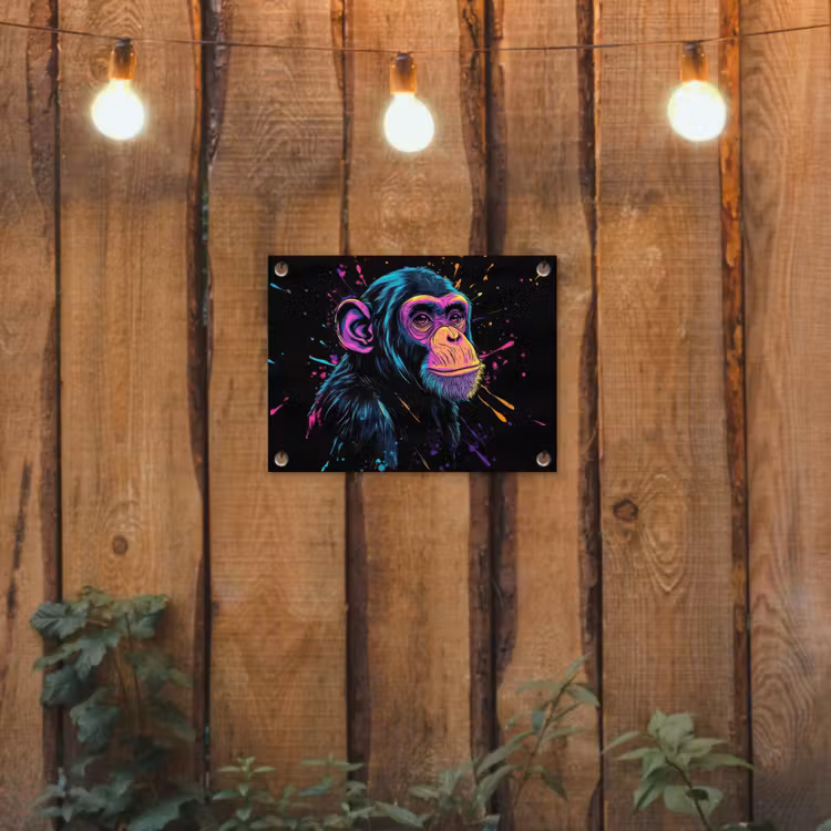 Tuinposter - Aap - Verf - Neon - Kleur — 2