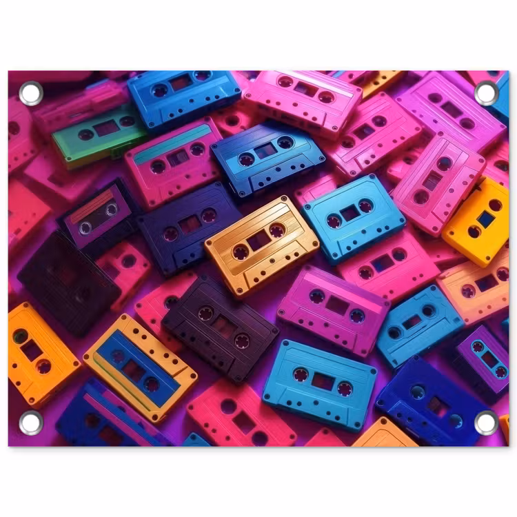 Tuinposter - Cassetteband - Kleurrijk - Energiek — 1