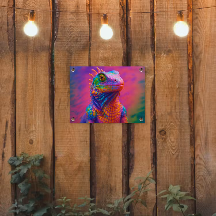Tuinposter - Kameleon - Dieren - Neon - Kleur — 2