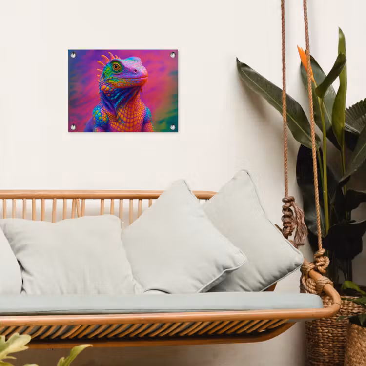 Tuinposter - Kameleon - Dieren - Neon - Kleur — 5