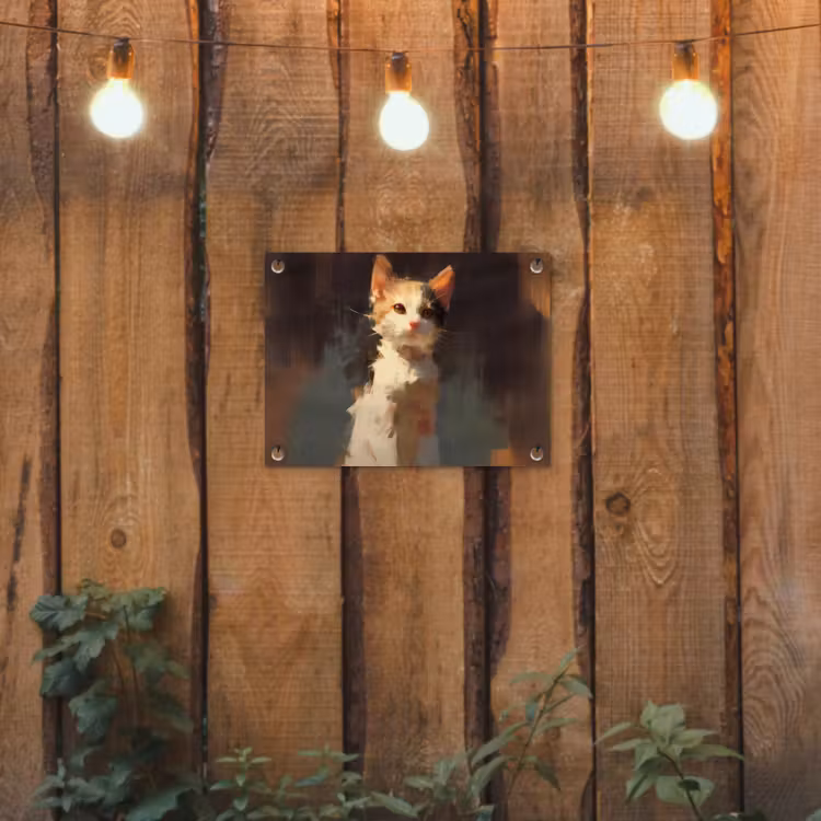 Tuinposter - Kat - Geschilderd - Artistiek - Wit — 2