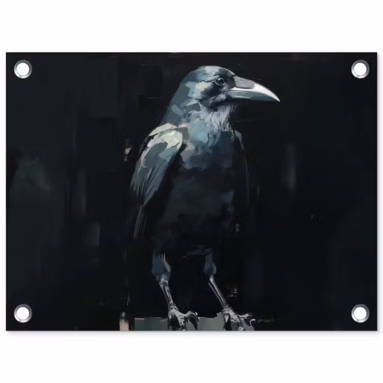 Tuinposter - Raaf - Vogels - Zwart — 1