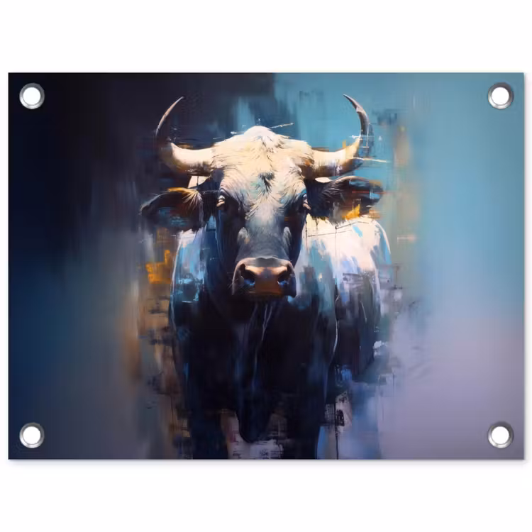 Tuinposter - Stier - Zwart - Abstract - Horens — 1