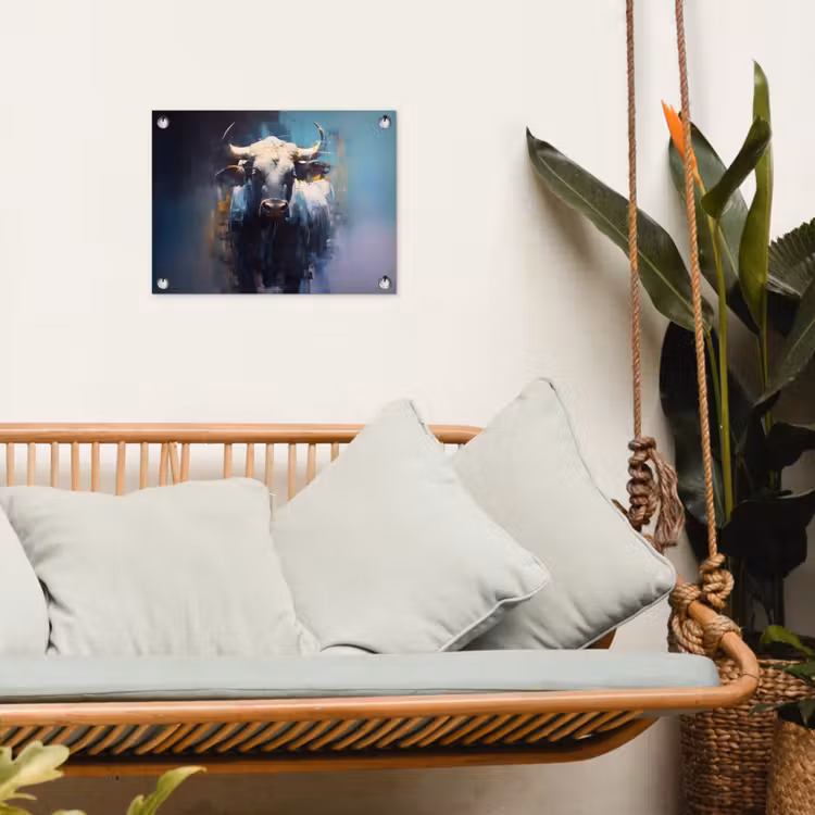 Tuinposter - Stier - Zwart - Abstract - Horens — 5
