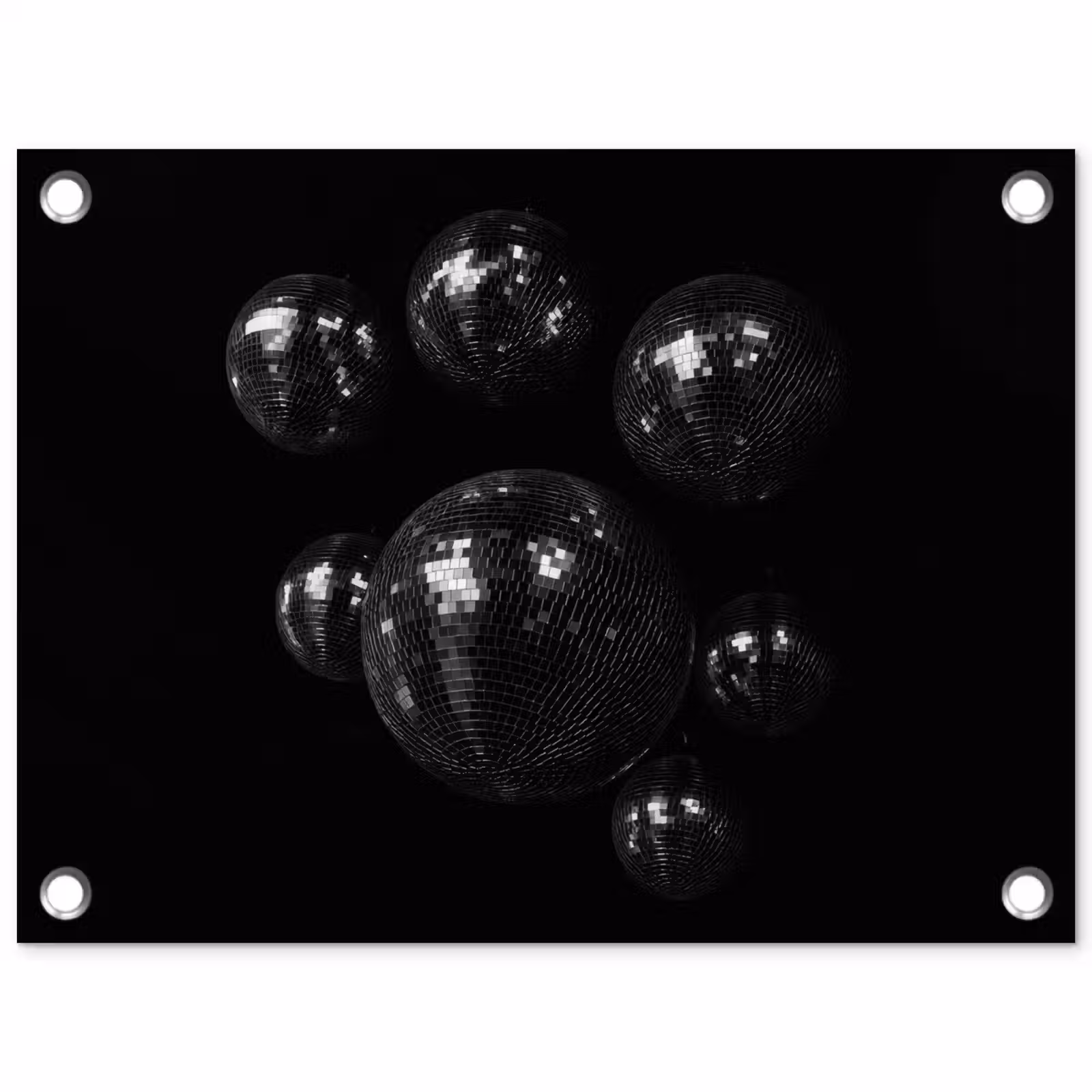 Tuinposter - Discoballen - Minimalistisch - Zwart — 1