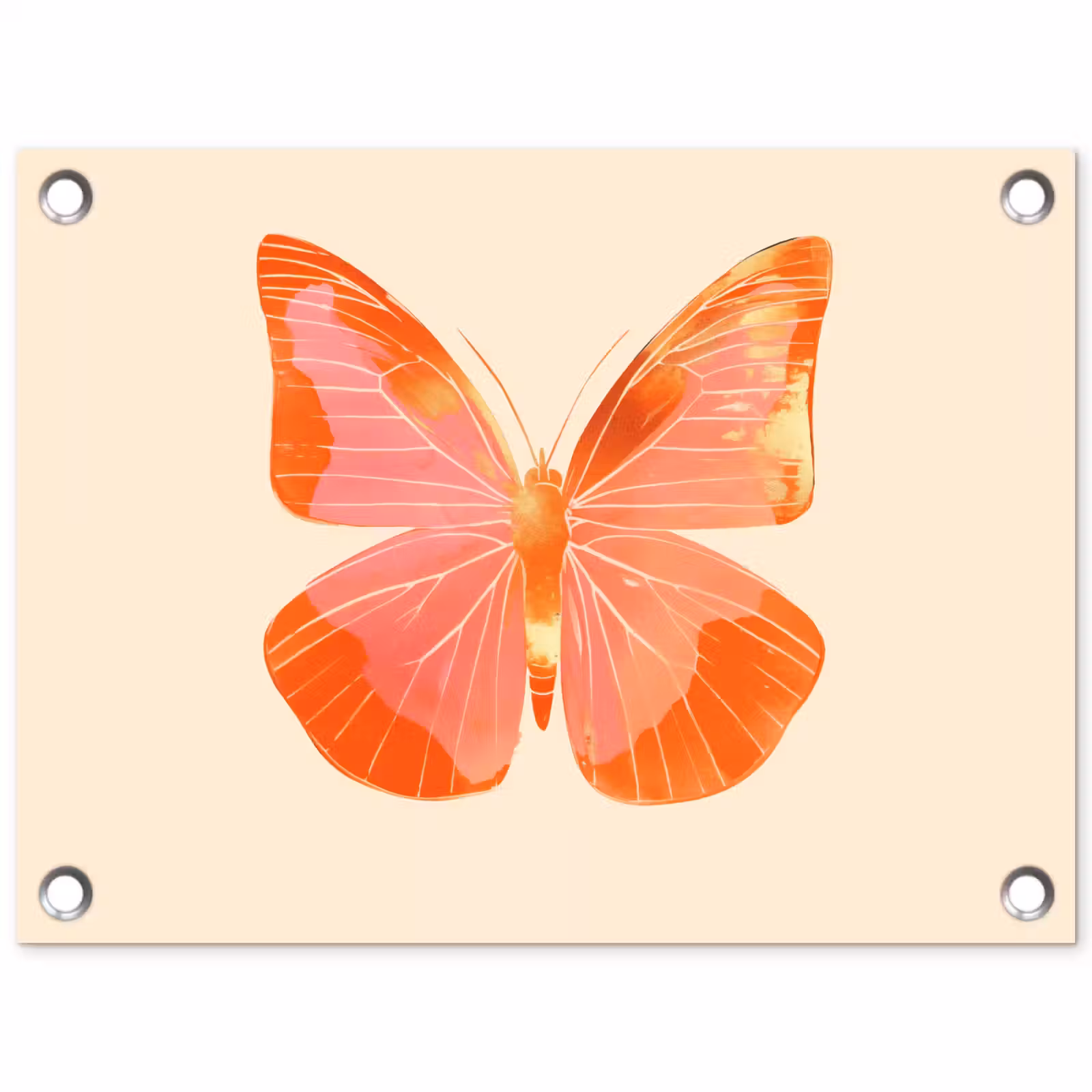 Tuinposter - Vlinder - Minimalistisch - Roze — 1