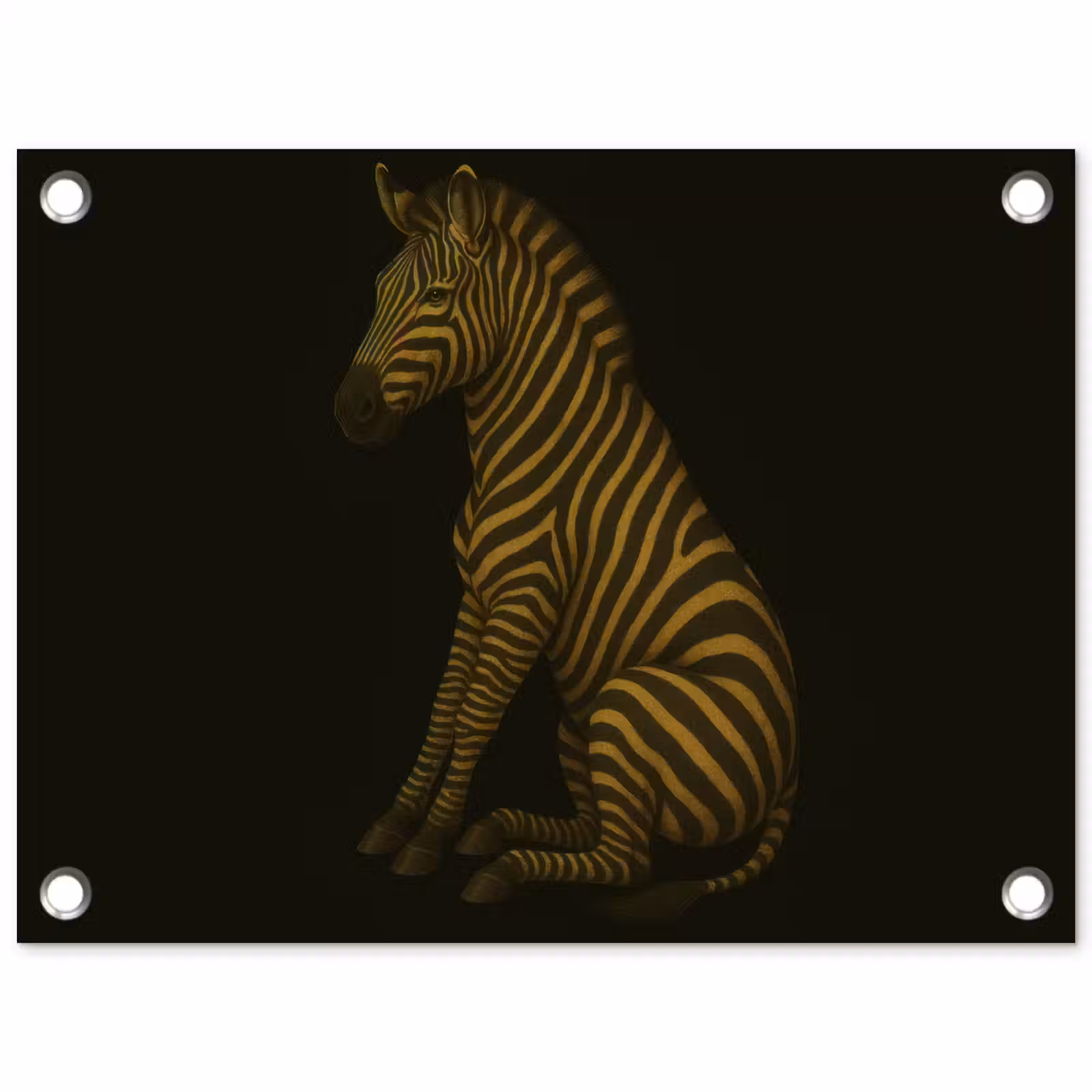Tuinposter - Zebra - Strepen - Goud — 1