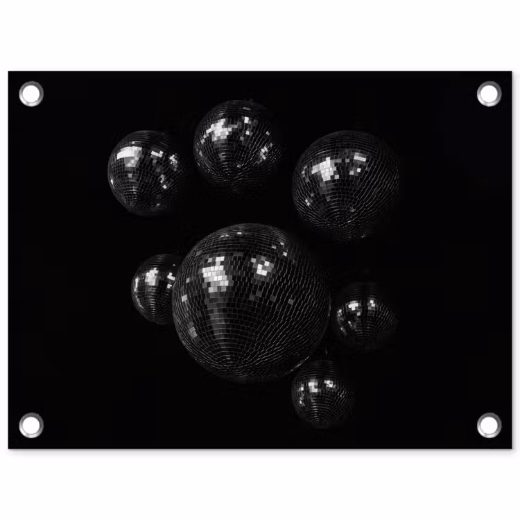 Tuinposter - Discoballen - Minimalistisch - Zwart — 1