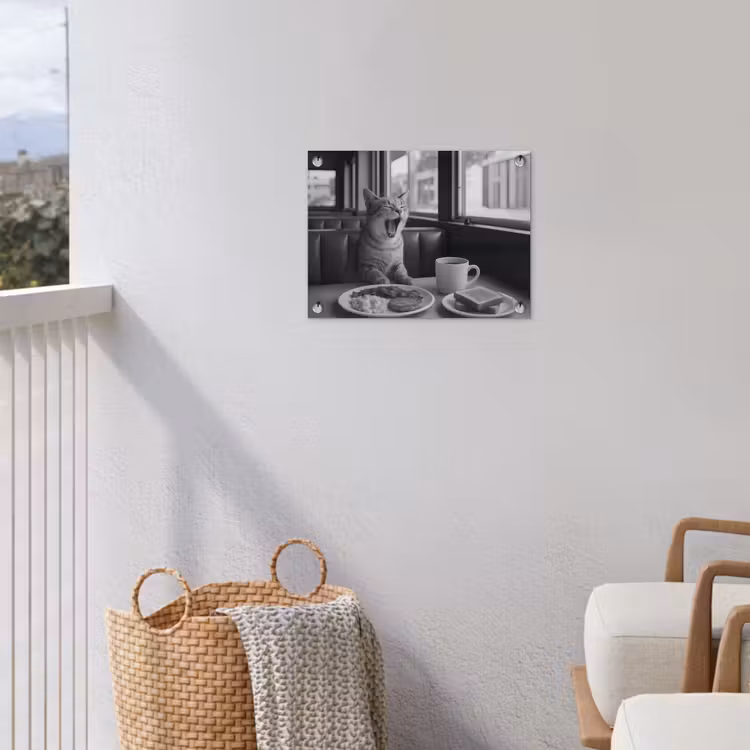 Tuinposter - Kat - Koffie - Brood - Zwart — 3