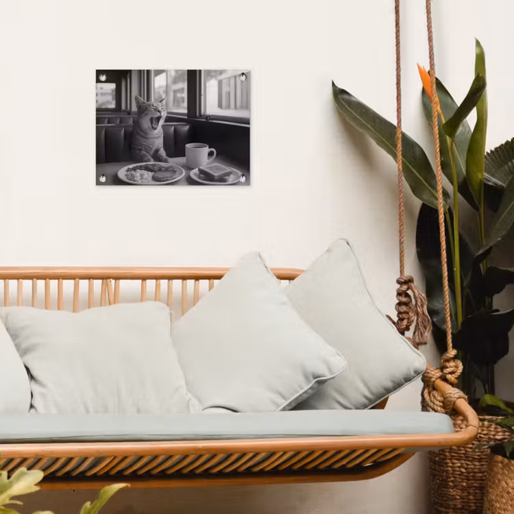 Tuinposter - Kat - Koffie - Brood - Zwart — 5