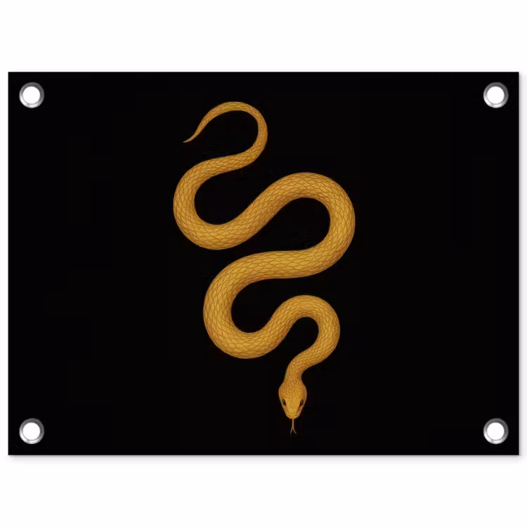 Tuinposter - Slang - Minimalistisch - Goud — 1