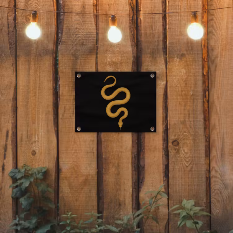 Tuinposter - Slang - Minimalistisch - Goud — 2