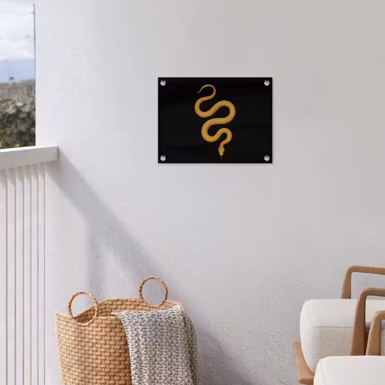 Tuinposter - Slang - Minimalistisch - Goud — 3