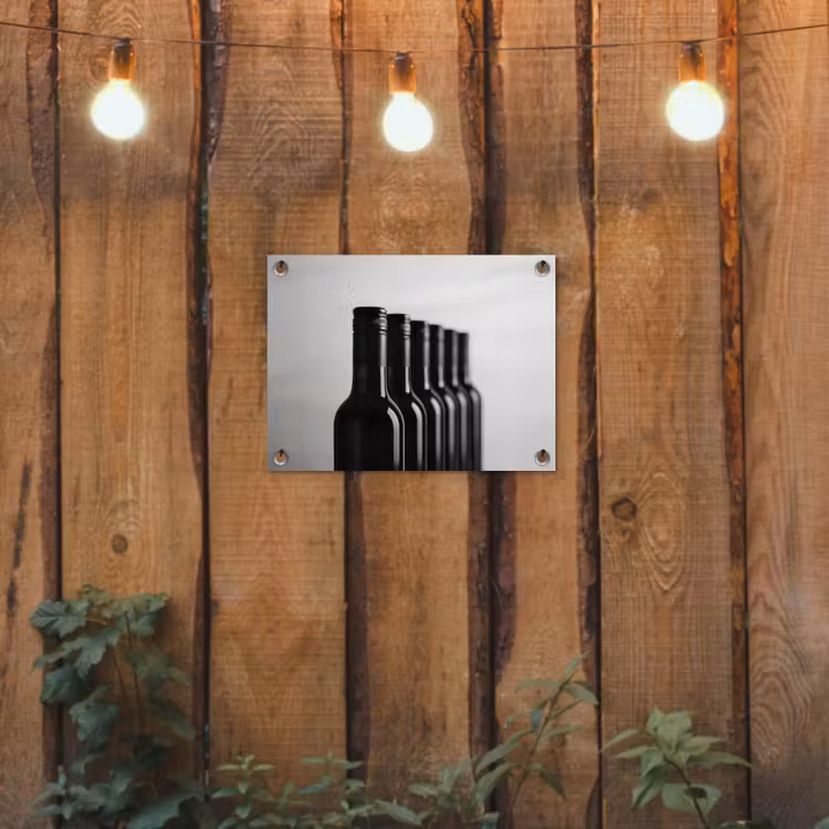 Tuinposter - Wijnflessen - Zwart - Minimalistisch — 2