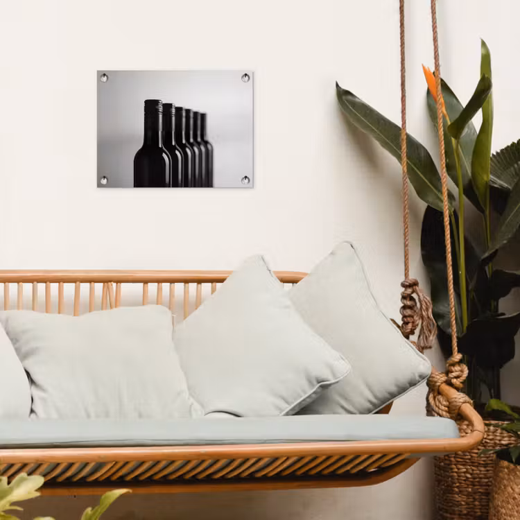 Tuinposter - Wijnflessen - Zwart - Minimalistisch — 5